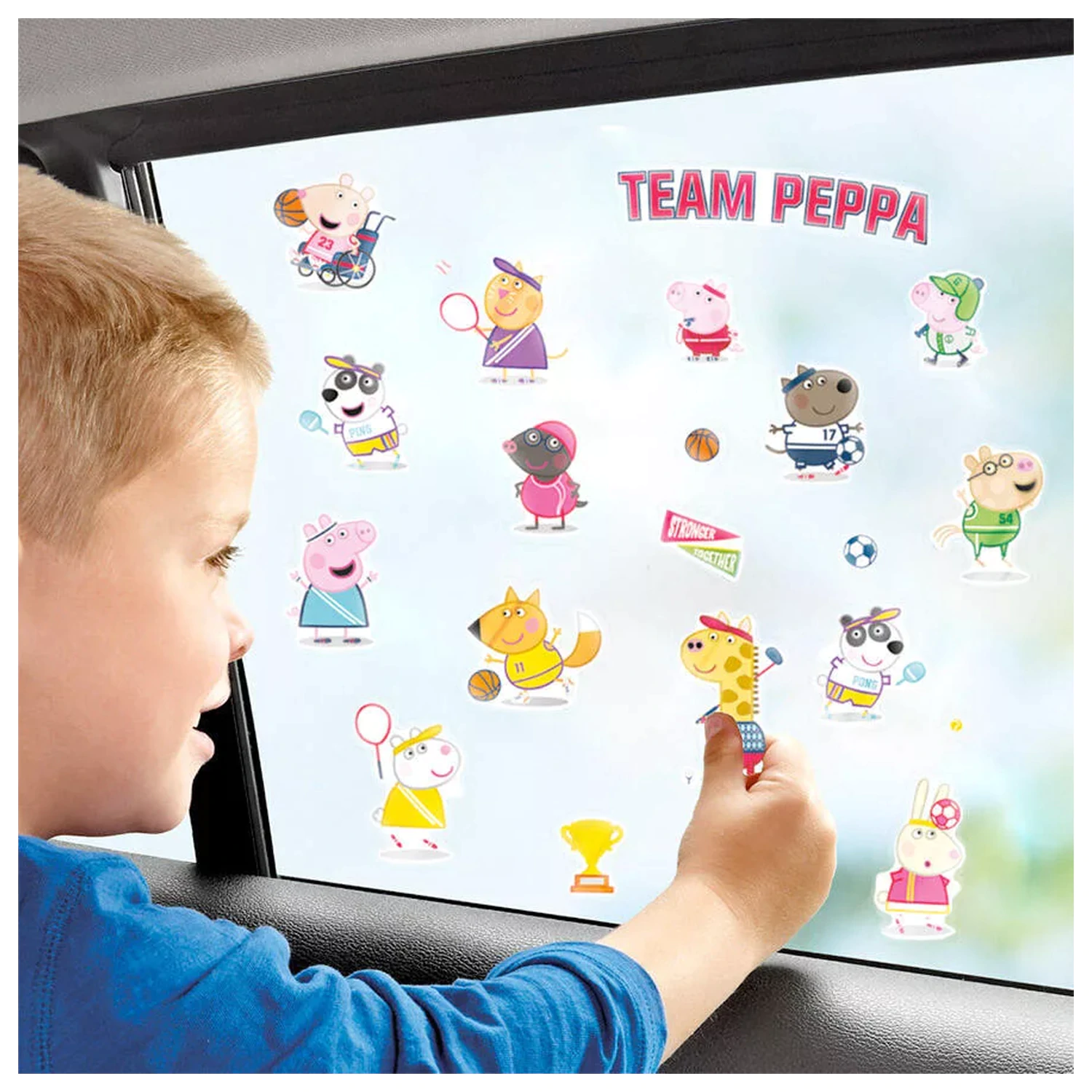 Peppa Pig Awesome Friends nalepke za okno, komplet fotografija izdelka