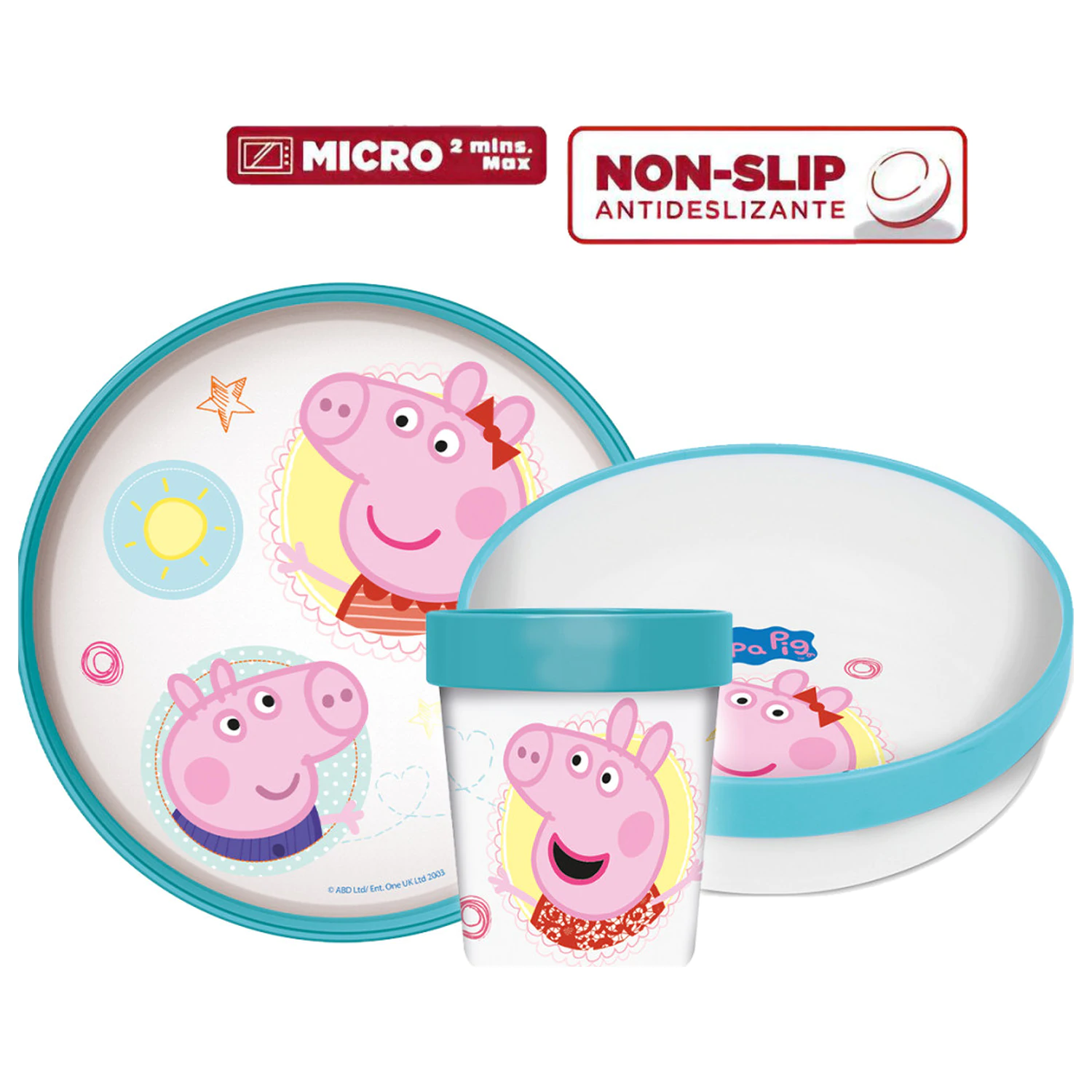 Peppa Pig Core protizdrsni set posode za večerjo, mikro plastični set fotografija izdelka