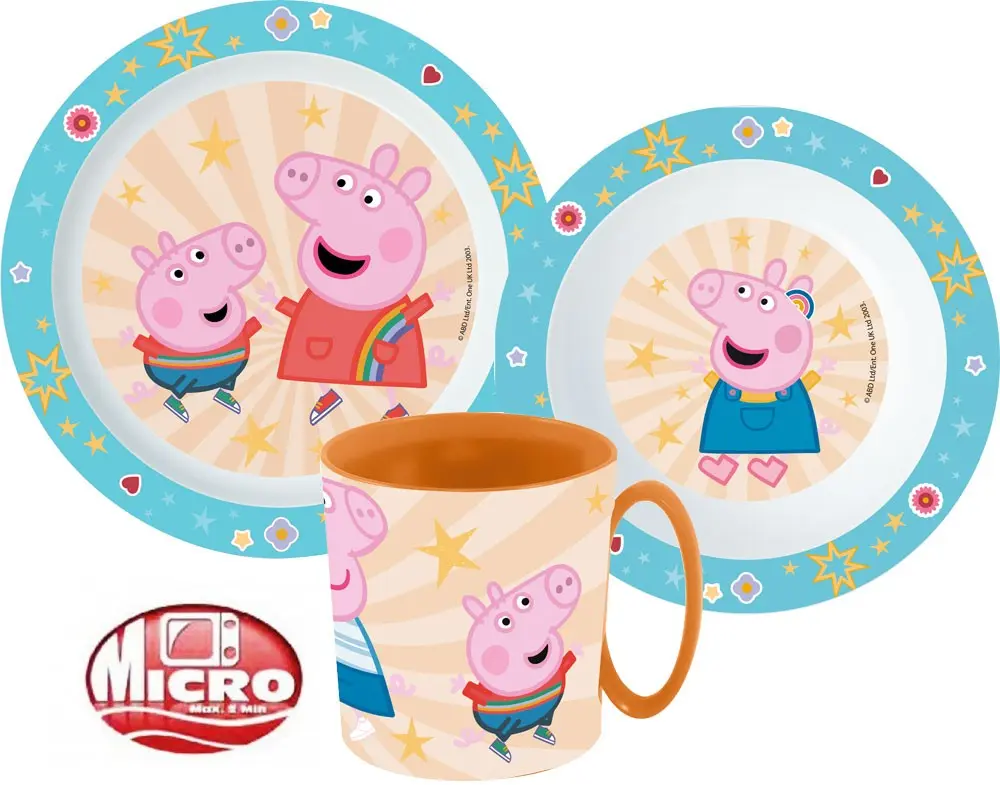 Peppa Pig jedilni set, plastični set za mikrovalovno pečico fotografija izdelka