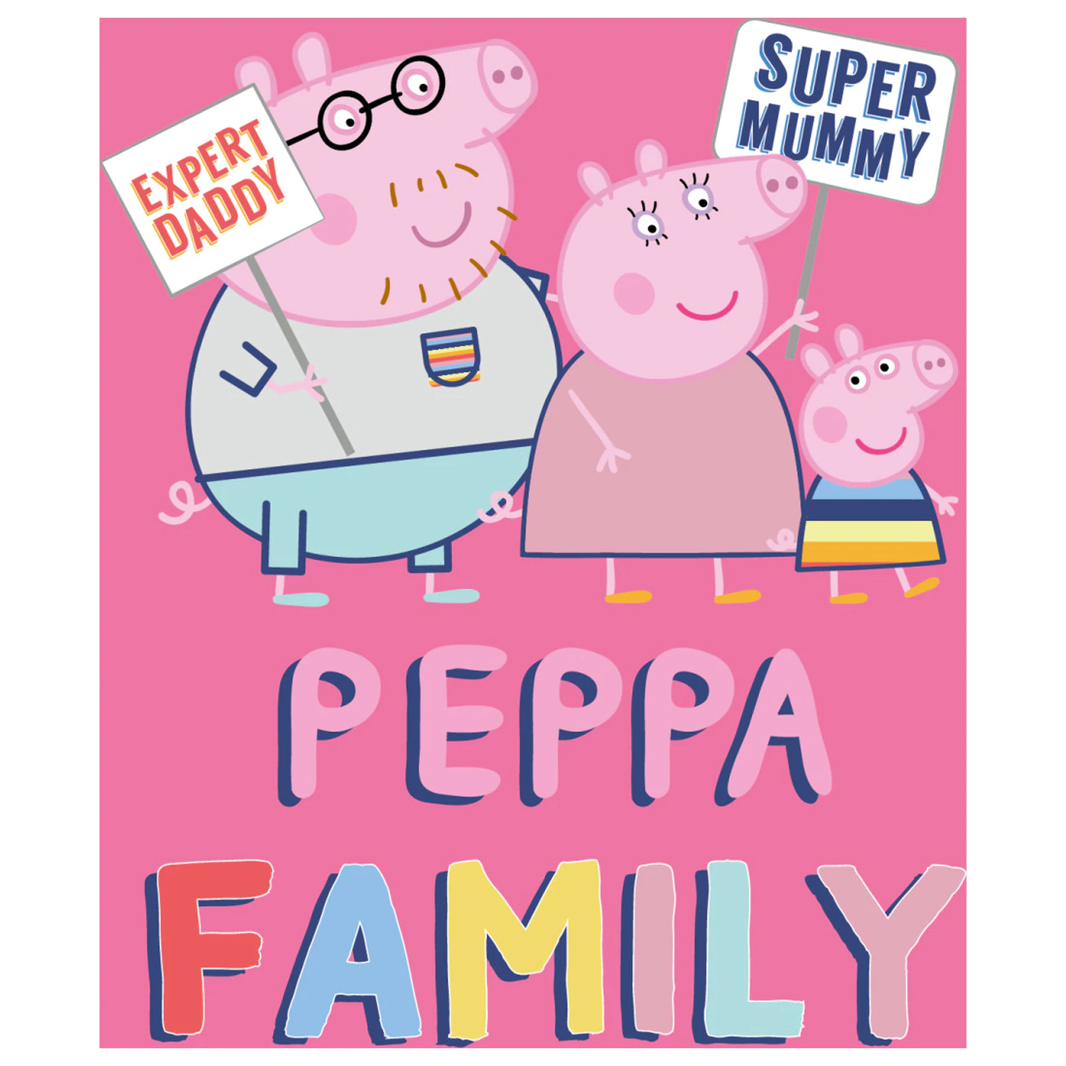 Peppa Pig Family Pink flis odeja fotografija izdelka