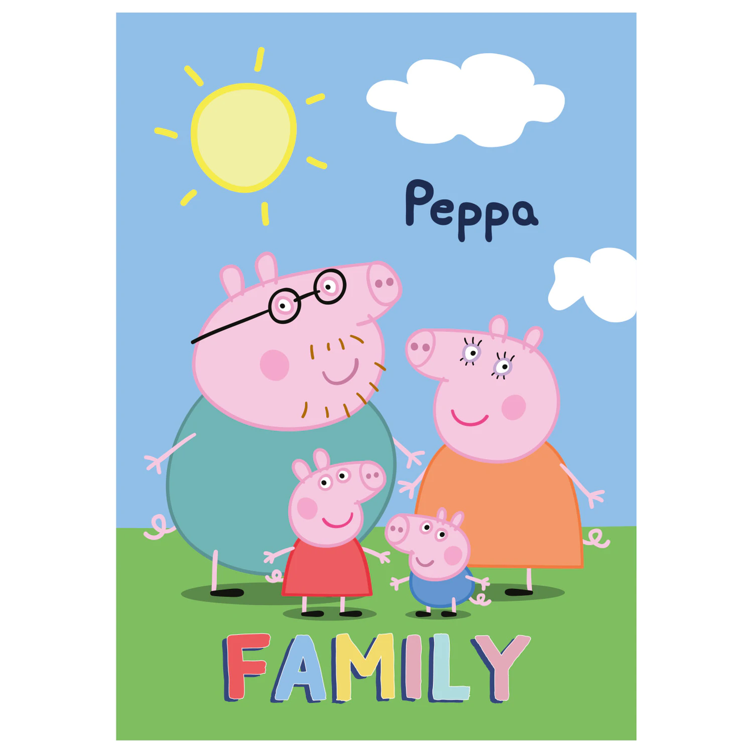 Peppa Pig družinska flis odeja fotografija izdelka