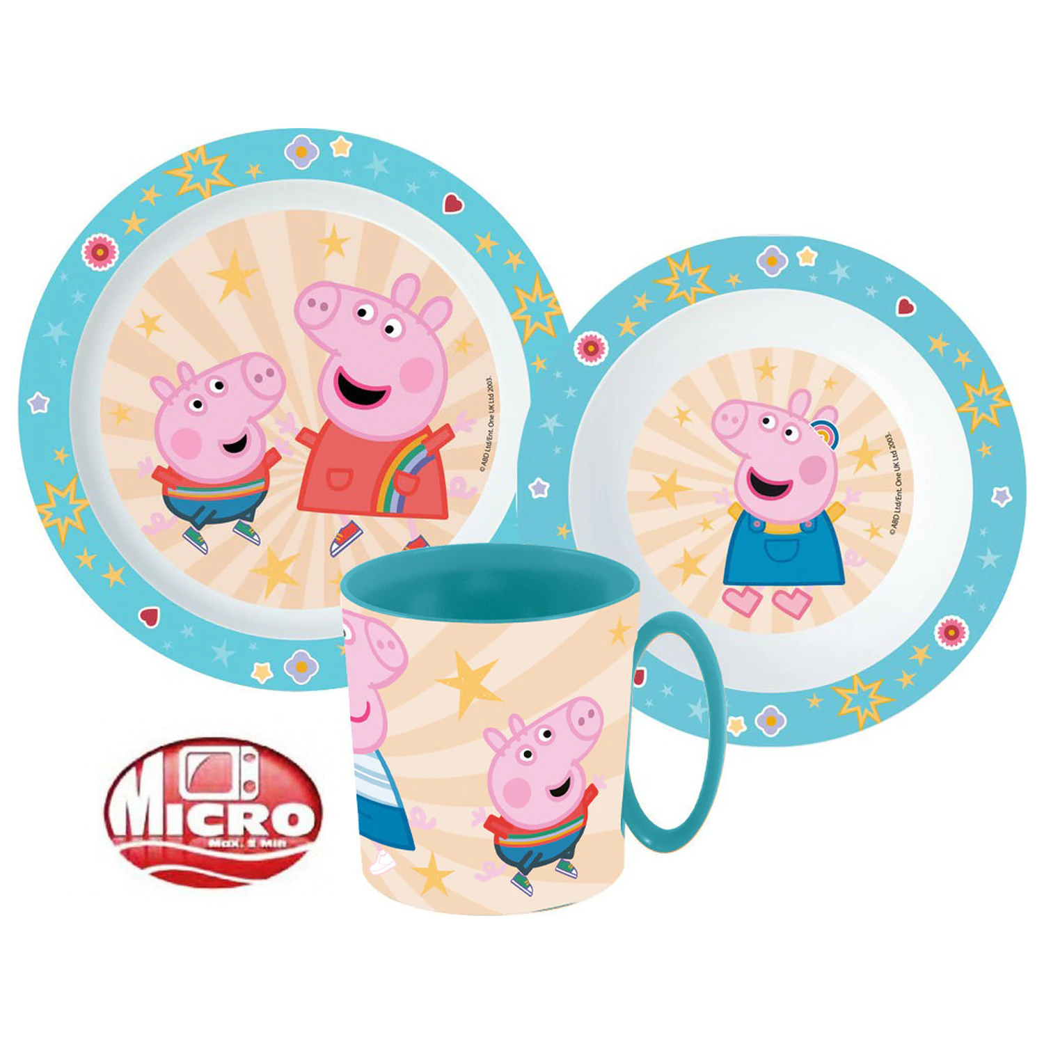 Peppa Pig Kindness jedilni set, mikro plastični set s skodelico 350 ml fotografija izdelka