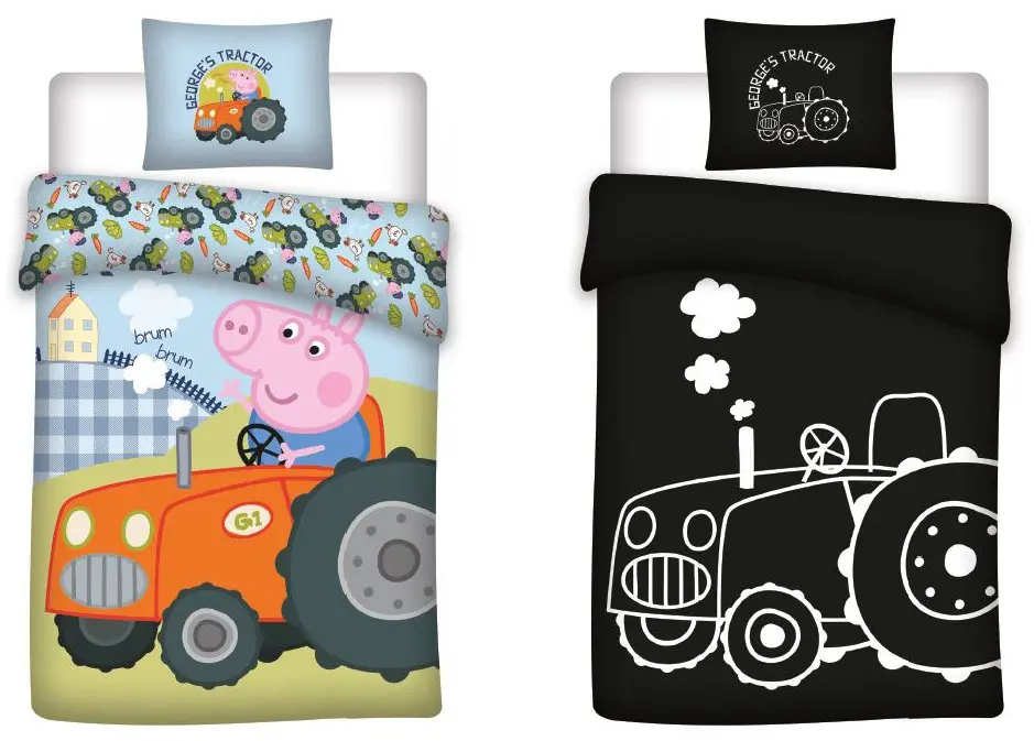 Peppa Pig Glow in the Dark Otroška posteljnina za odejo Set 100x135 cm, 40x60 cm fotografija izdelka