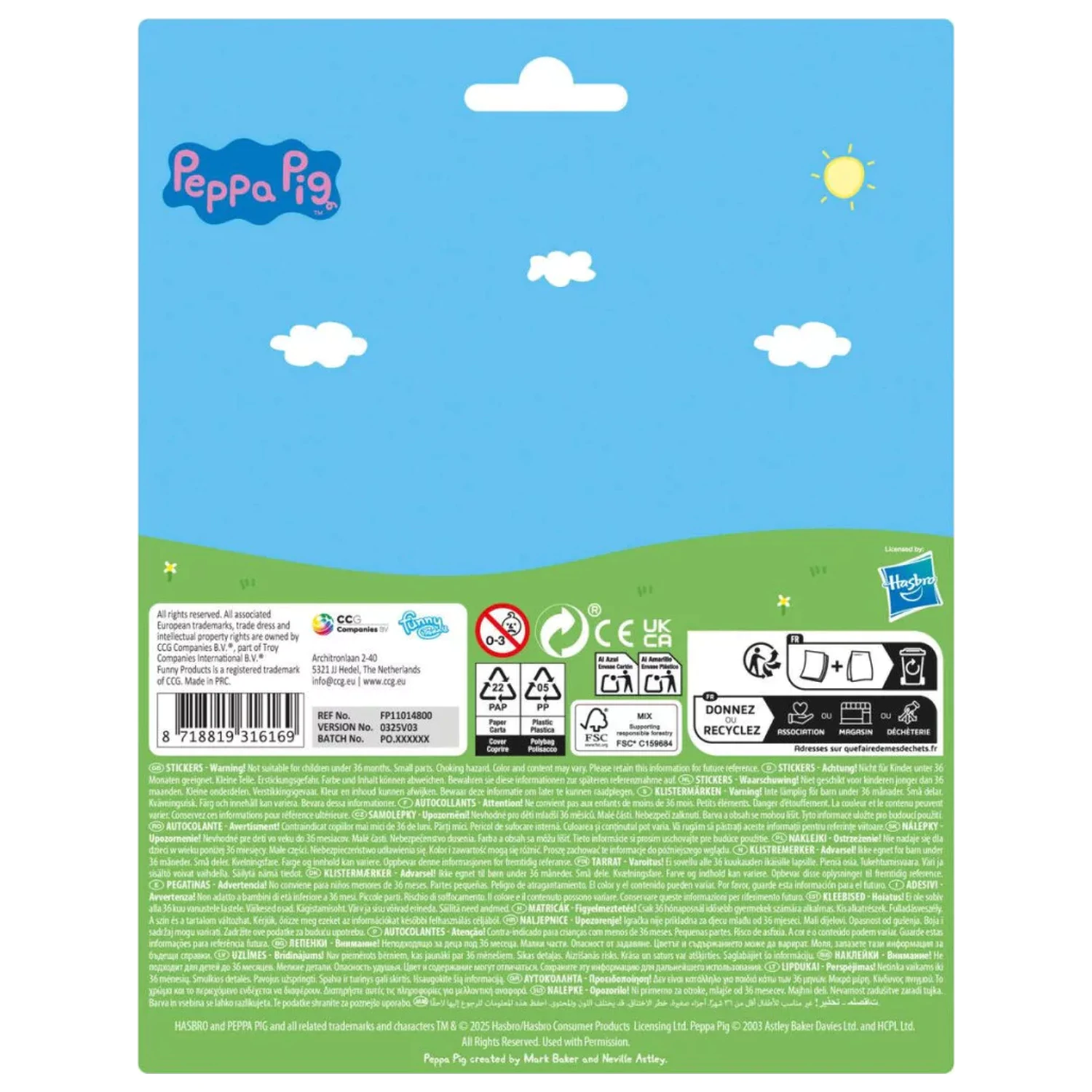 Peppa Pig Space nalepka fotografija izdelka