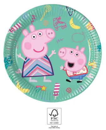 Peppa Pig Next Generation, Peppa Pig Papirnati krožniki 8 kosov 20 cm FSC fotografija izdelka