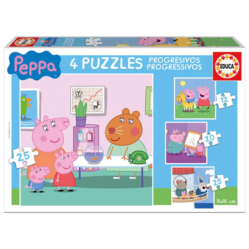 Peppa Pig Progresivne puzzle 12-16-20-25 kosov fotografija izdelka