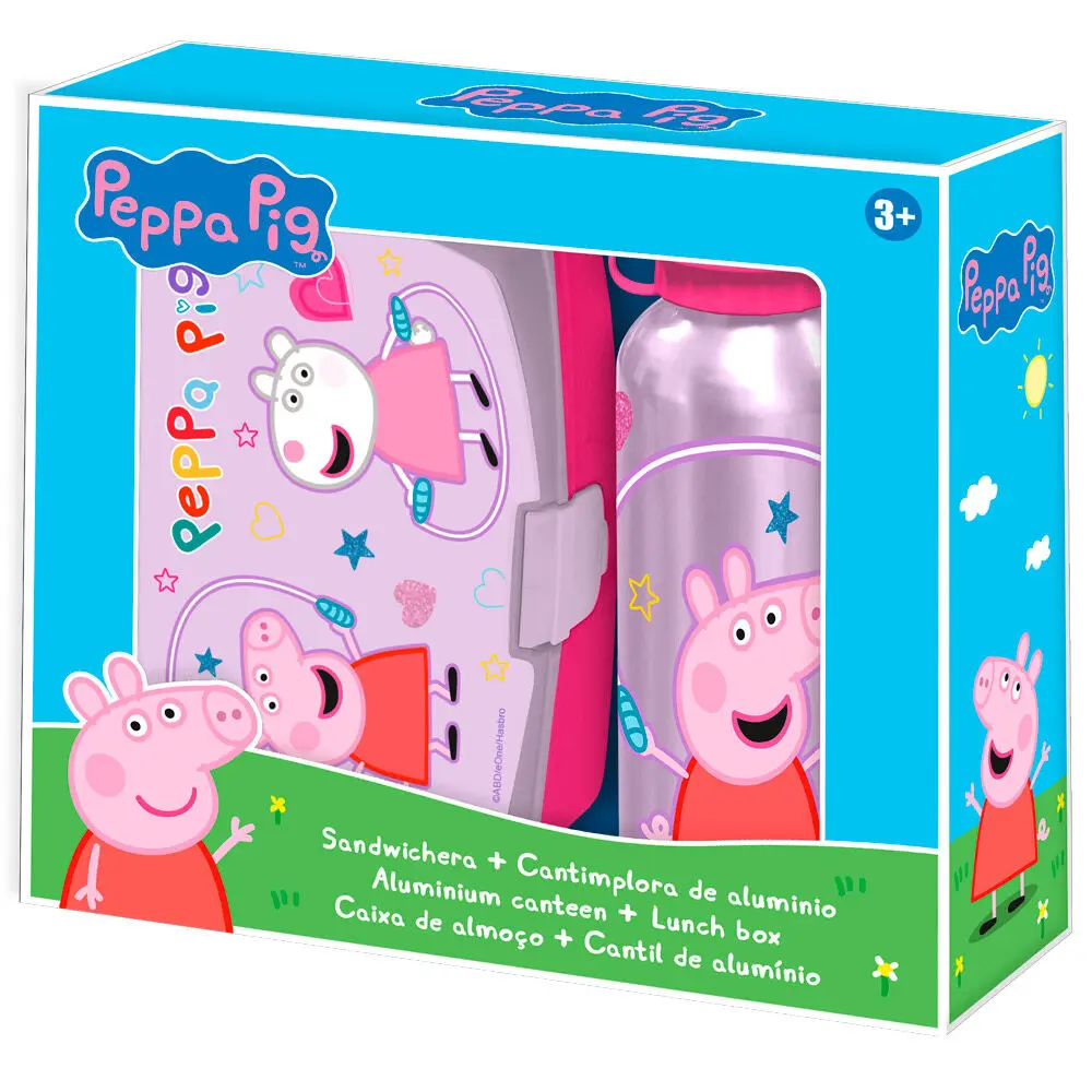 Peppa Pig Škatla za malico + aluminijasta steklenica set 500ml fotografija izdelka