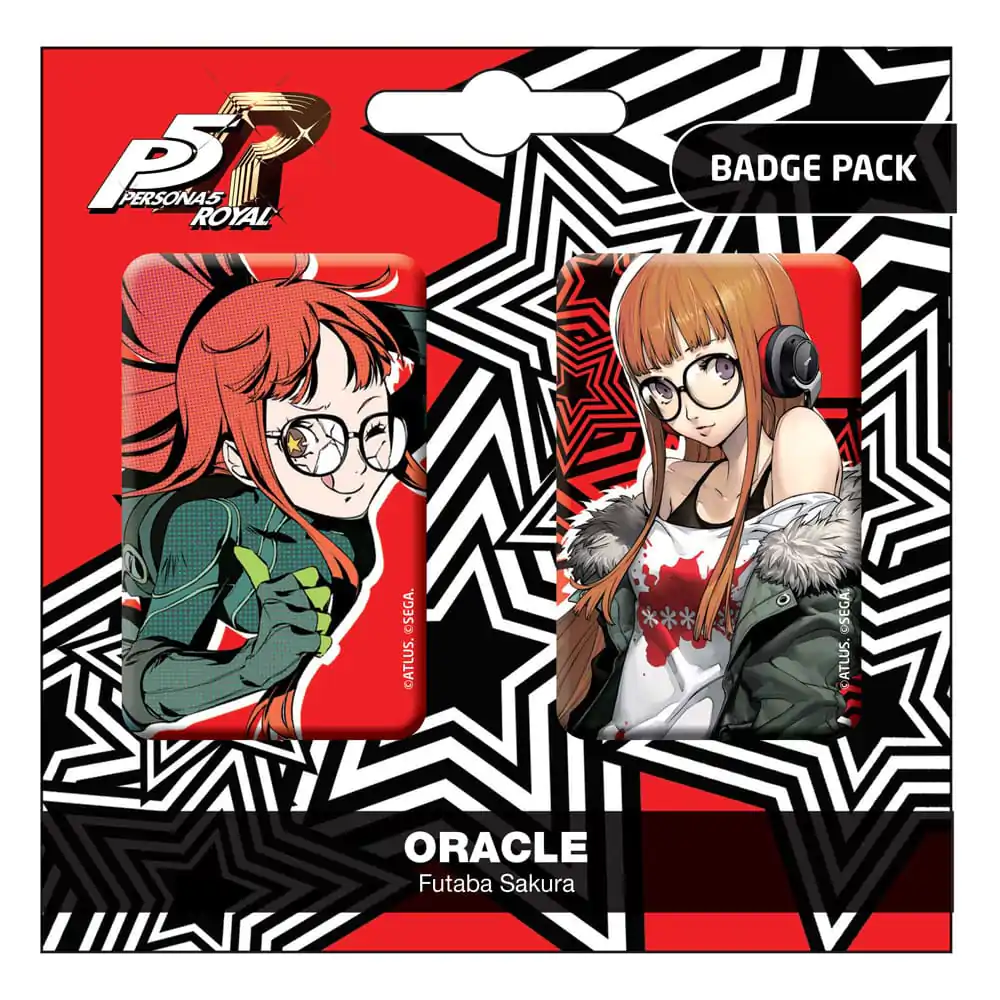 Persona 5 Royal Set dveh Značk Oracle / Futaba Sakura fotografija izdelka