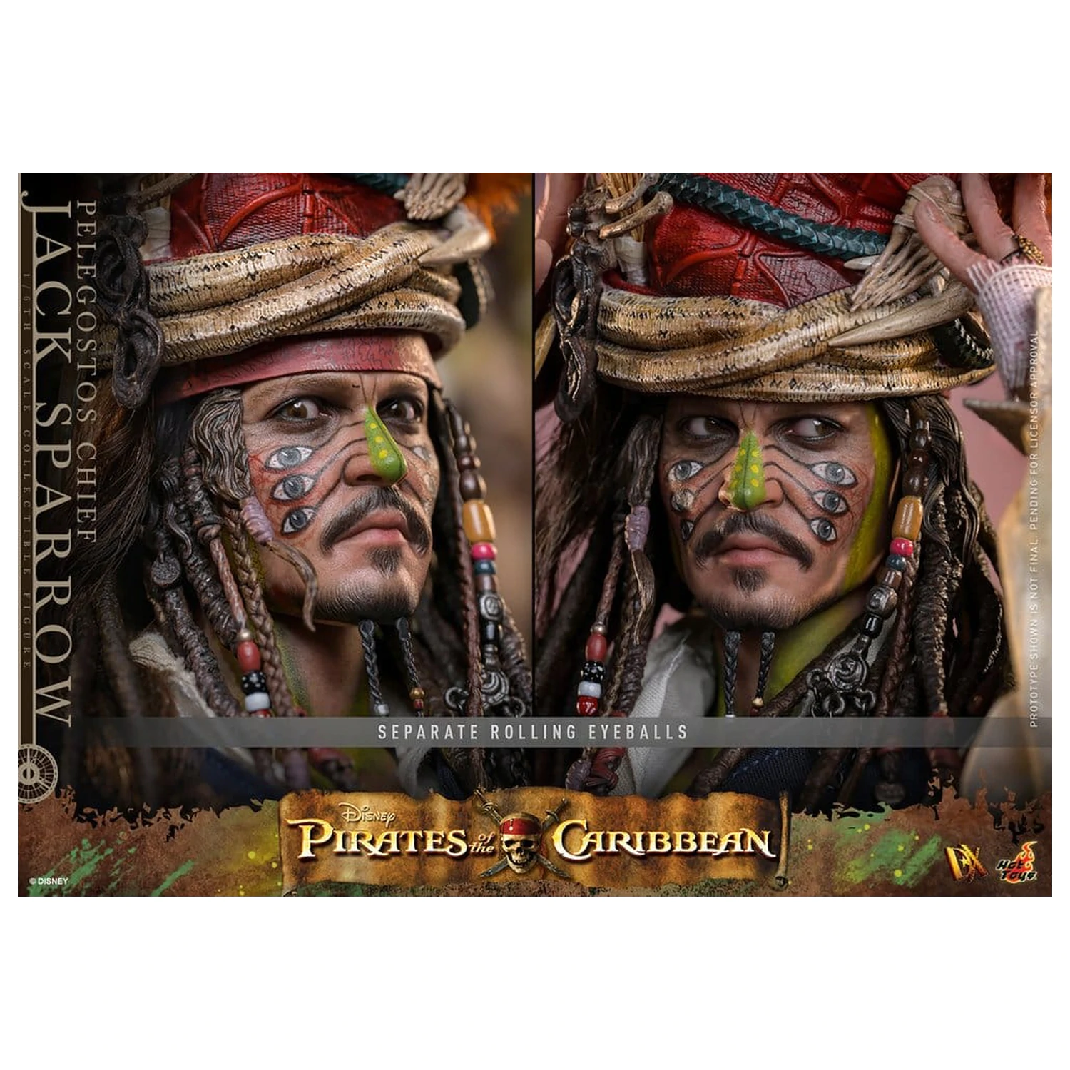 Pirates of the Caribbean: Dead Man's Chest Action DX figura 1/6 Pelegostos Chief Jack Sparrow 30 cm fotografija izdelka