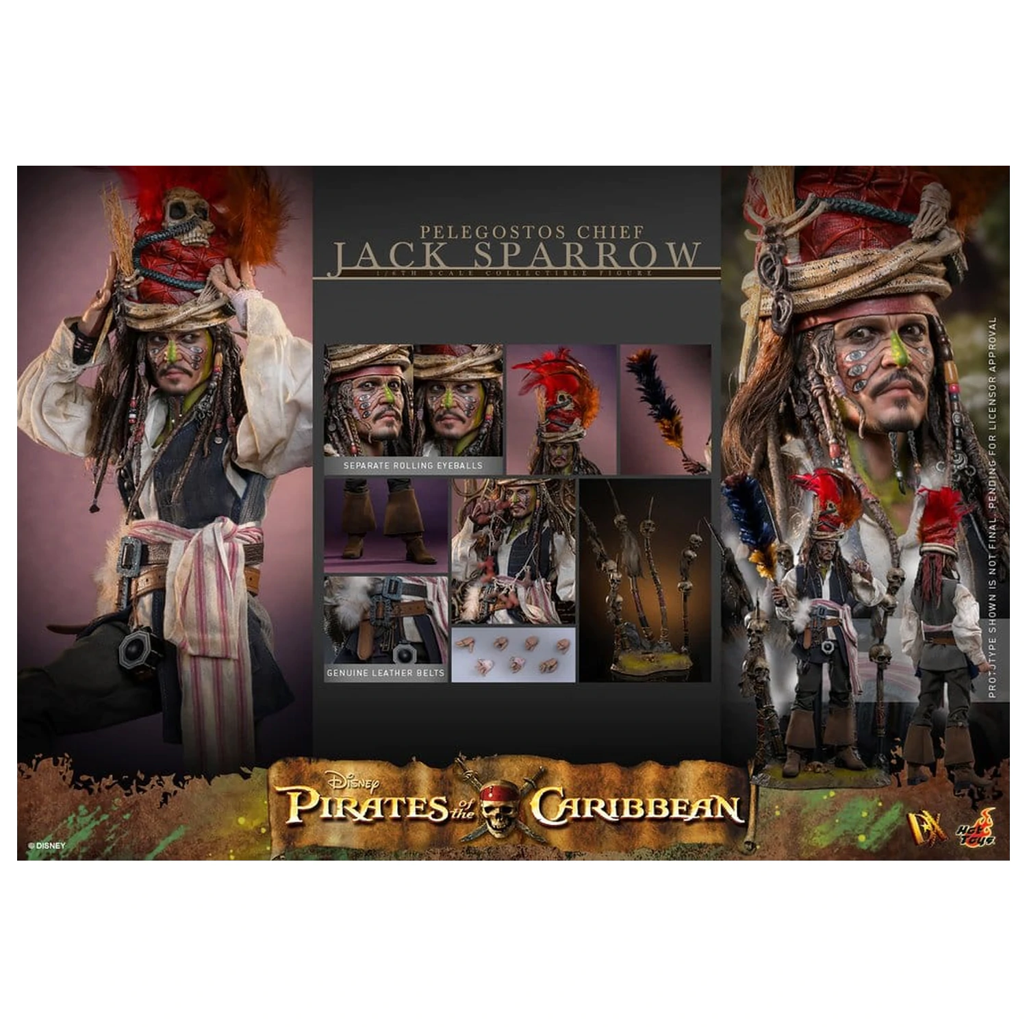 Pirates of the Caribbean: Dead Man's Chest Action DX figura 1/6 Pelegostos Chief Jack Sparrow 30 cm fotografija izdelka