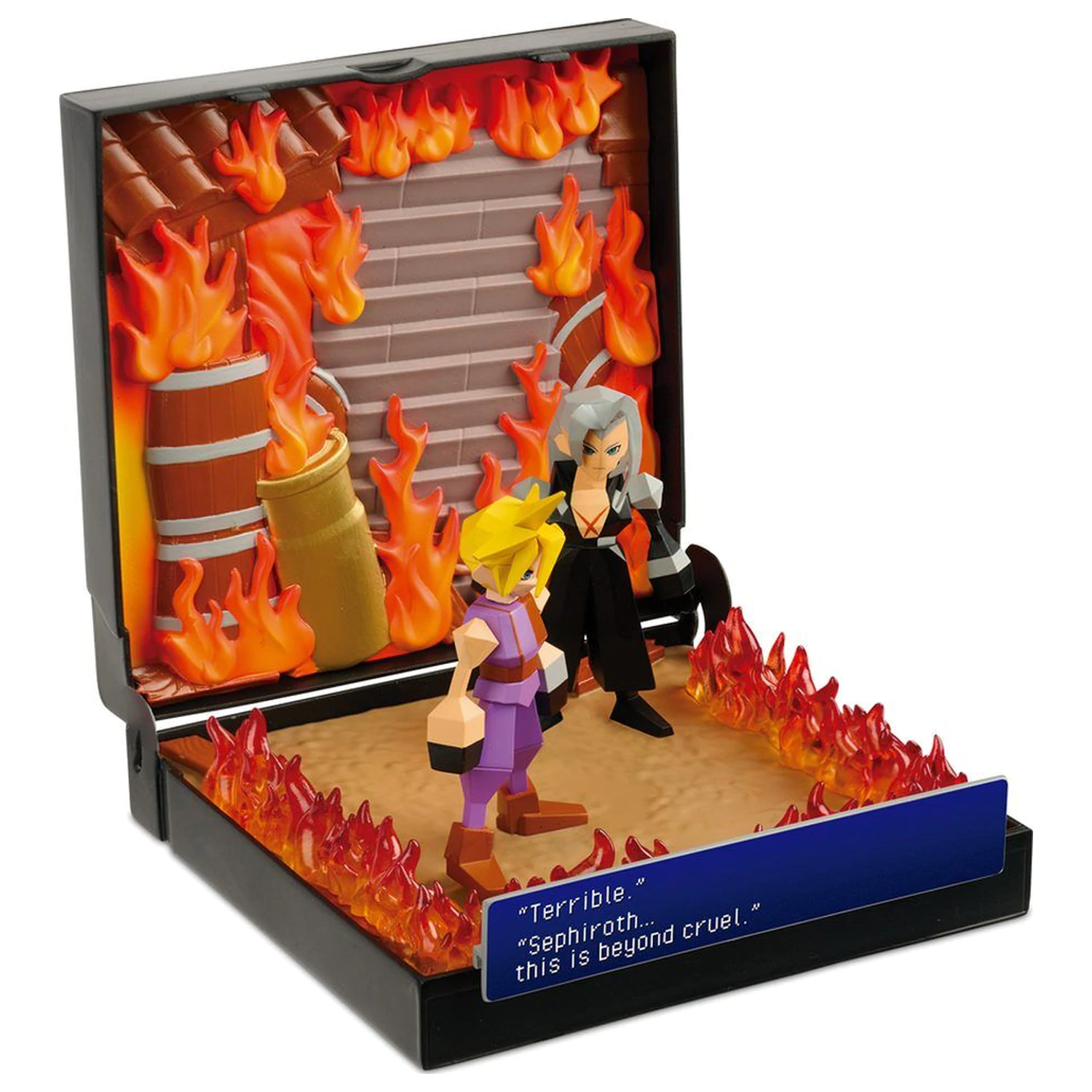 PlayStation Final Fantasy VII Burning at Nibelheim Diorama - diorama fotografija izdelka
