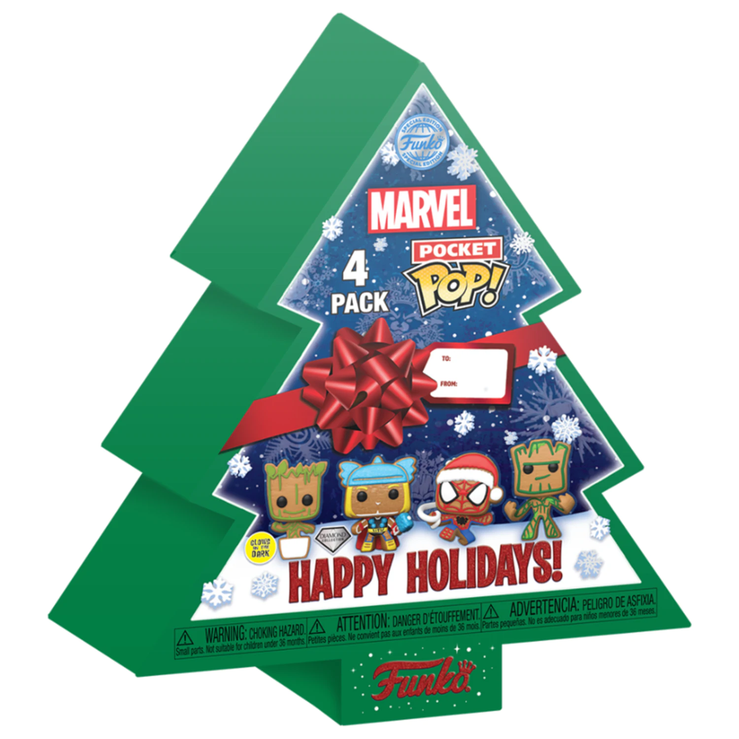 Funko Pocket POP paket 4 figur Marvel Tree Holiday Exclusive fotografija izdelka
