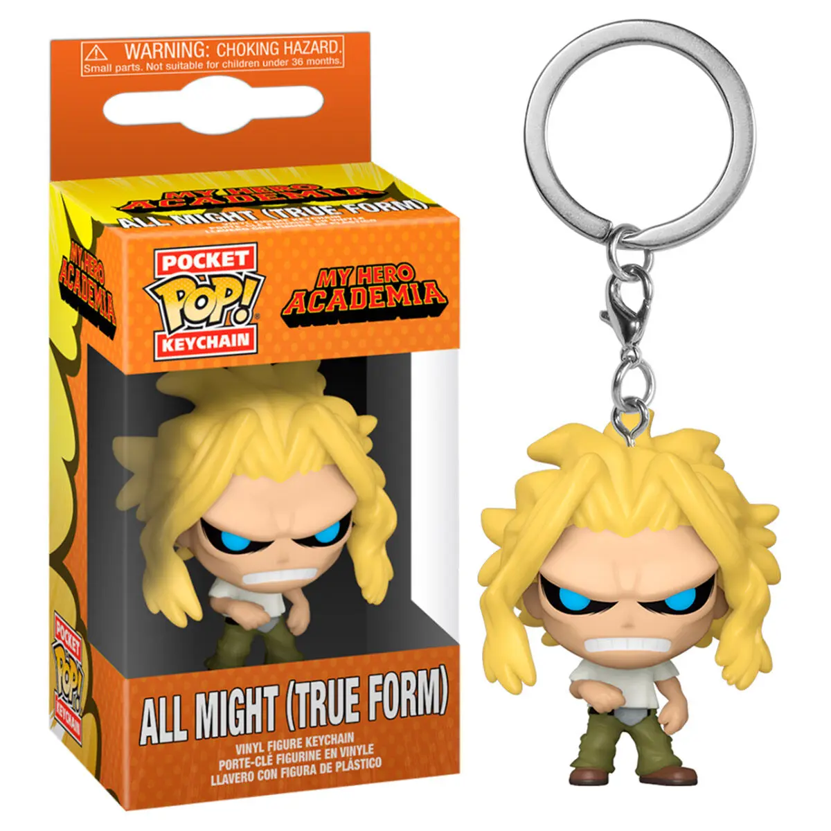 My Hero Academia Pocket POP! Vinilna Keychain All Might Weakened State 4 cm fotografija izdelka