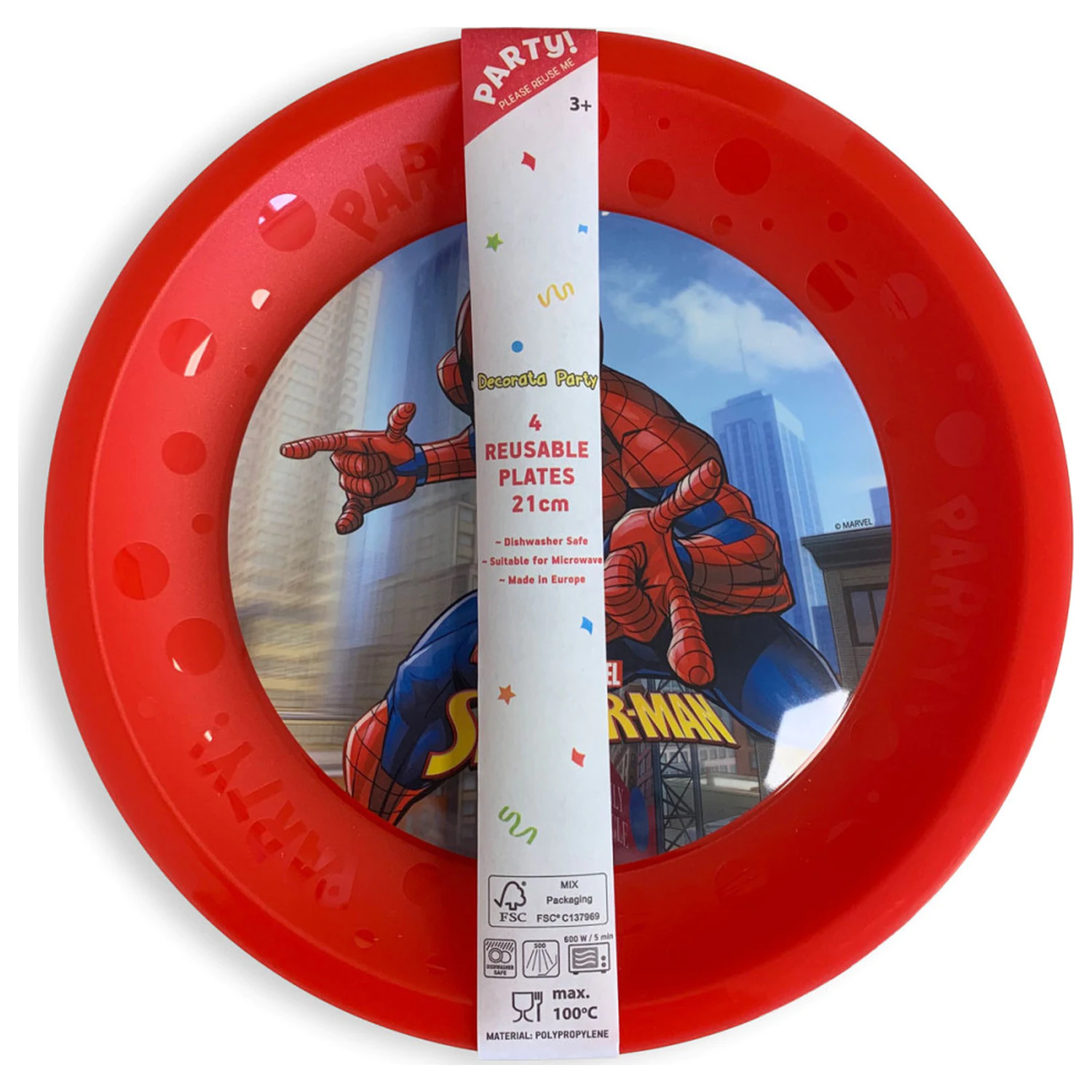 Spider-Man Crime Fighter micro premium plastični pladenj, ravna plošča, 4-delni set 21 cm fotografija izdelka