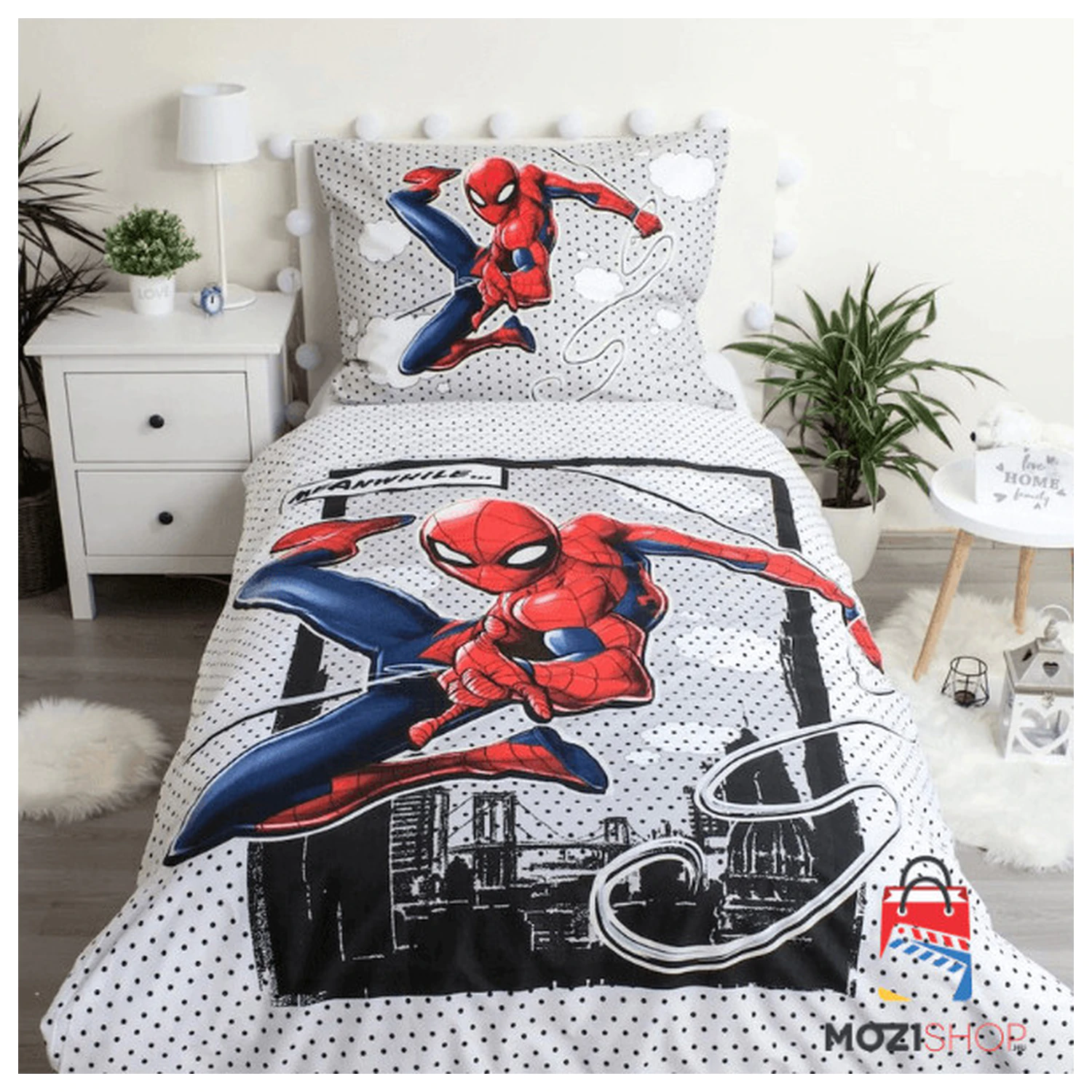 Spider-Man Meanwhile Svetleča v temi prevleka za odejo fotografija izdelka