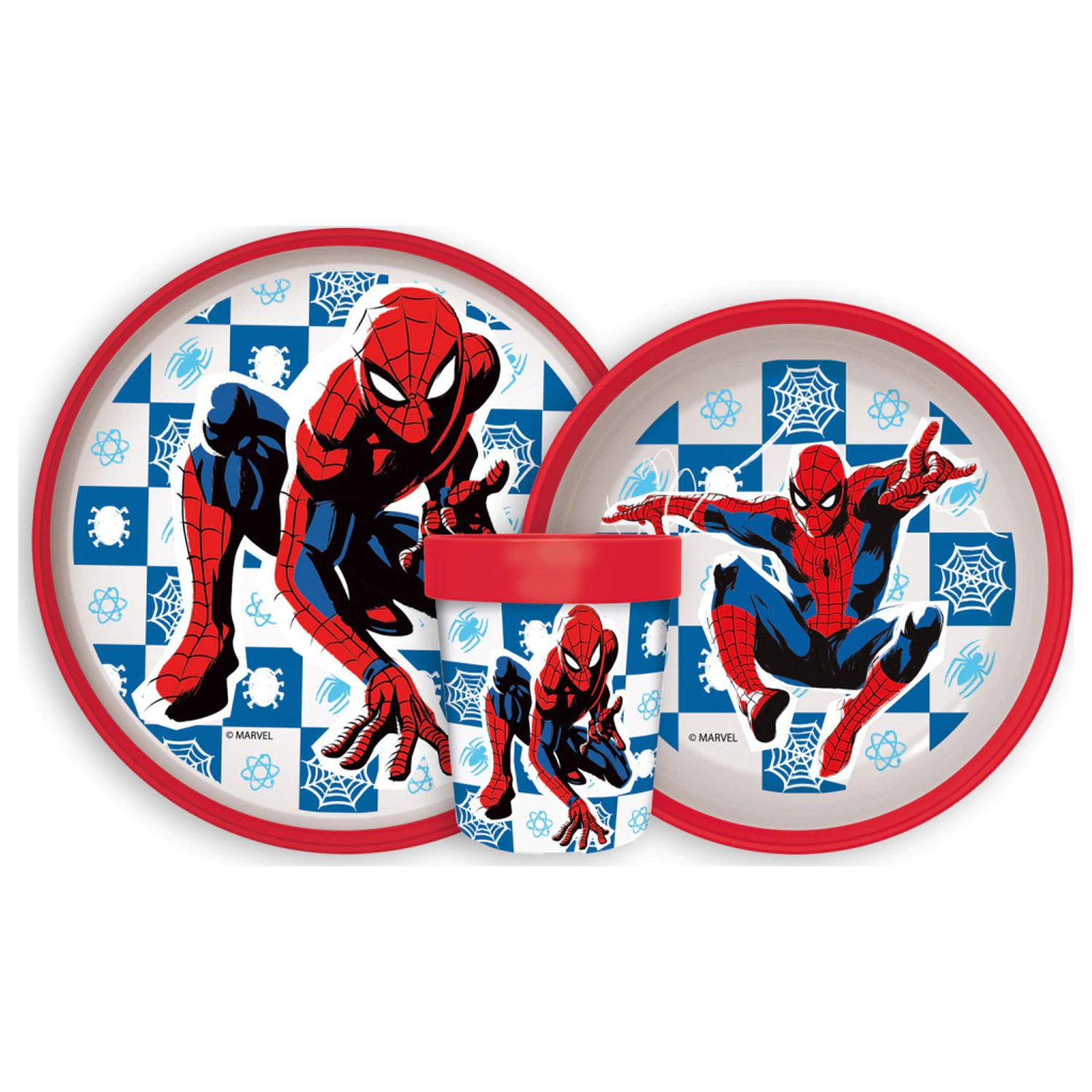 Spider-Man Midnight Flyer Non-Slip jedilni set, Micro Plastic set fotografija izdelka