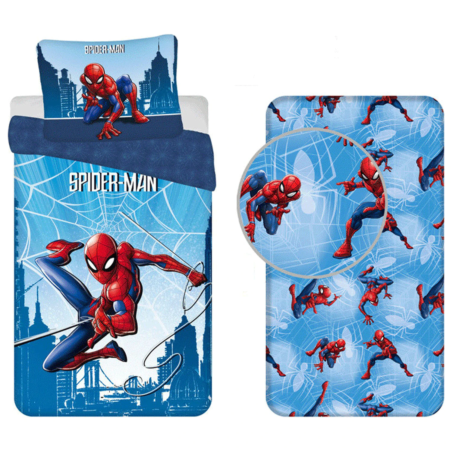 Spider-Man Skyline Prevleka za odejo in komplet rjuh fotografija izdelka