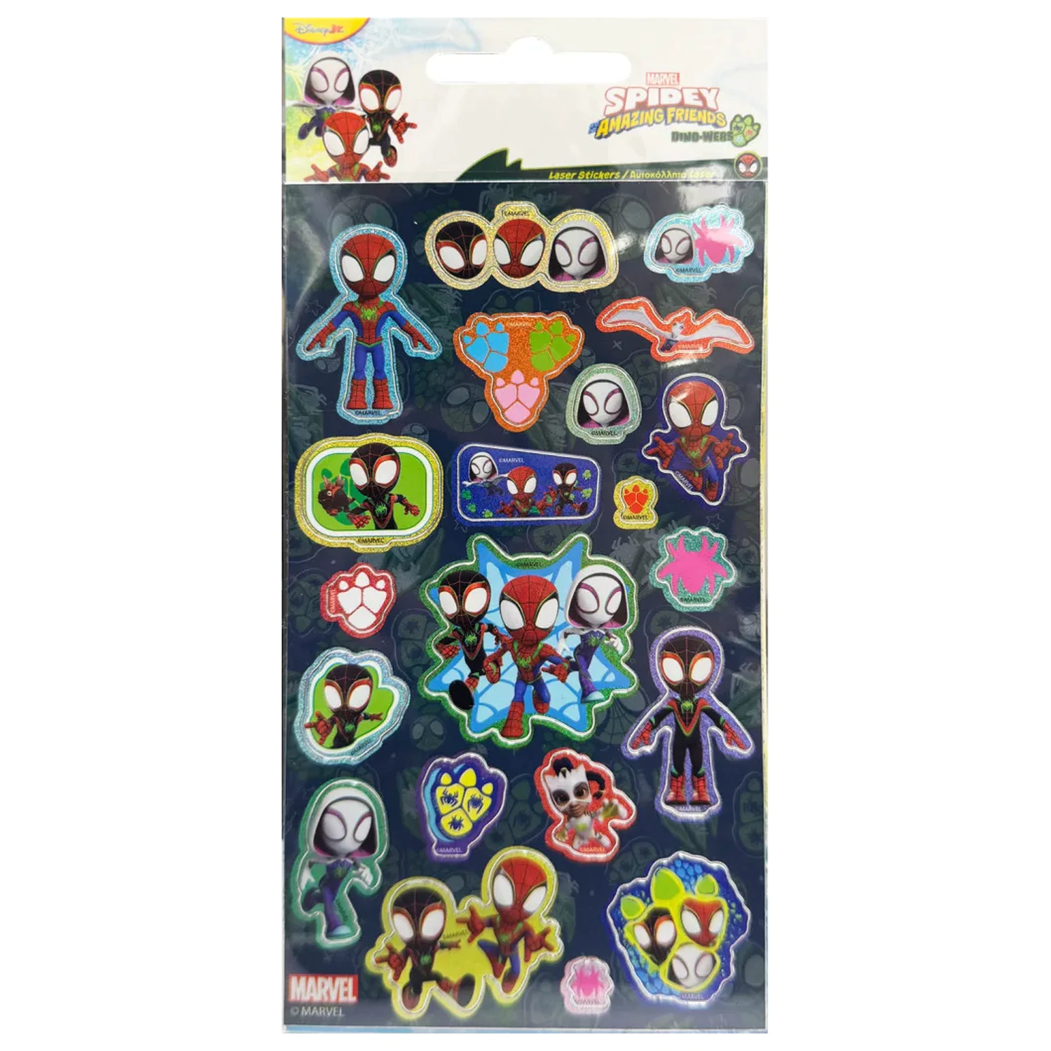 Spider-Man Spidey Dino Holographic Set nalepk fotografija izdelka