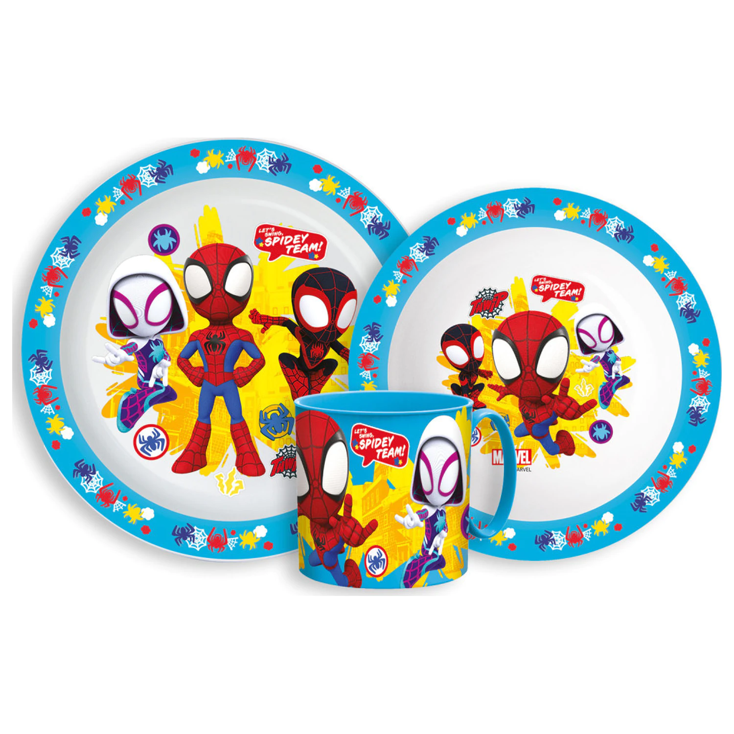 Spider-Man Spidey jedilni set, mikro plastični set s 265 ml skodelico fotografija izdelka