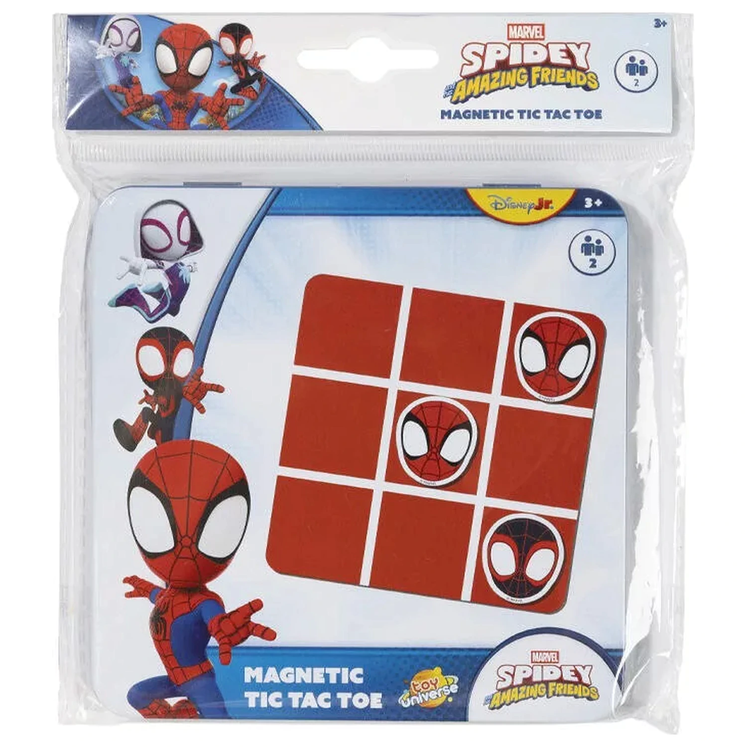 Spider-Man Spidey Friends Magnetni križci in krožci v kovinski škatli fotografija izdelka