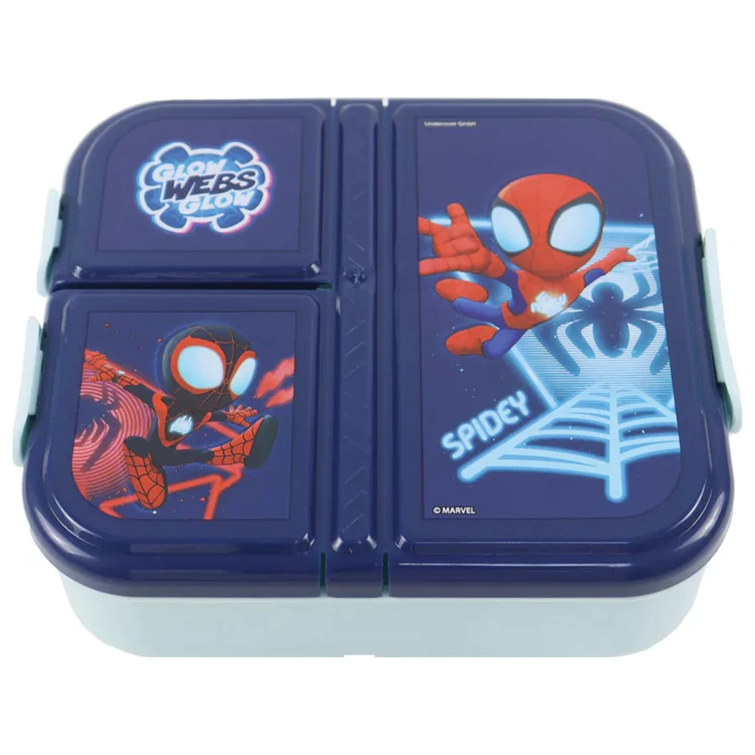 Spider-Man Spidey Glow Škatla za kosilo z več predali, Škatla za sendviče fotografija izdelka