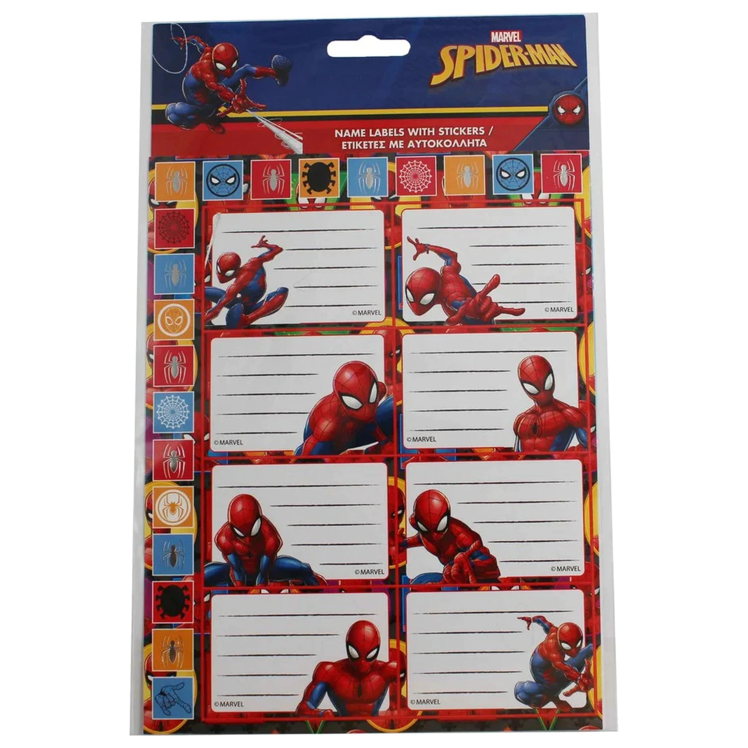 Spider-Man stenska nalepka za zvezek z nalepko 16 kosov fotografija izdelka