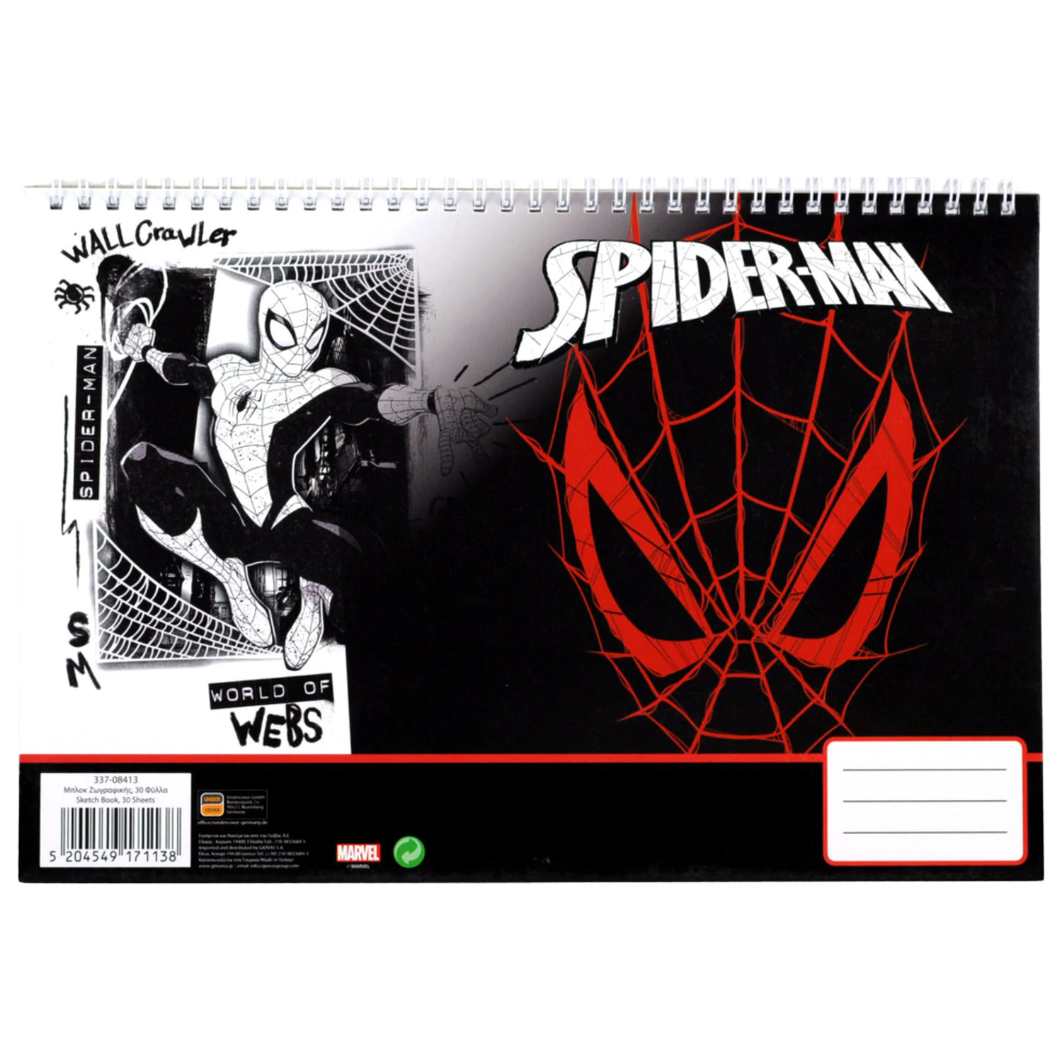 Spider-Man World of Webs A/4 spiralni skicirni blok, 30 listov fotografija izdelka