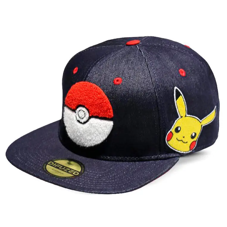 Pokemon Denim Snapback Kapa z logotipom  fotografija izdelka