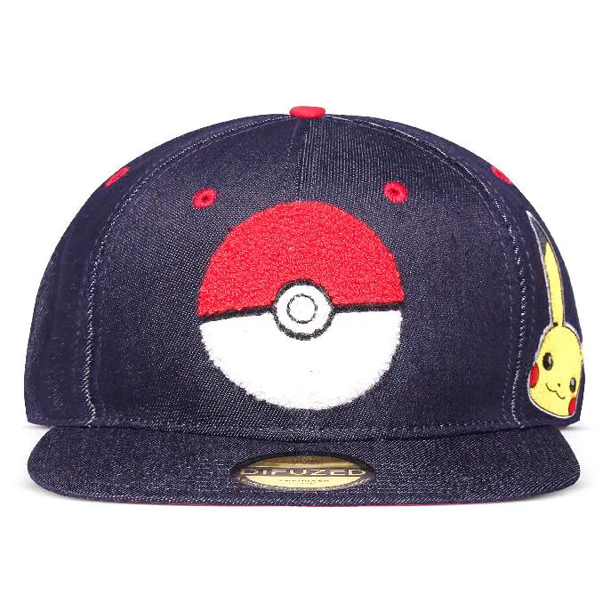 Pokemon Denim Snapback Kapa z logotipom  fotografija izdelka