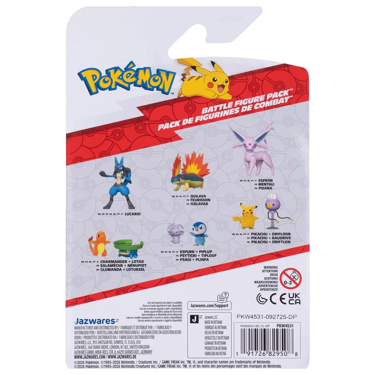 Pokémon Battle figura 2-paket Drifloon in Pikachu fotografija izdelka