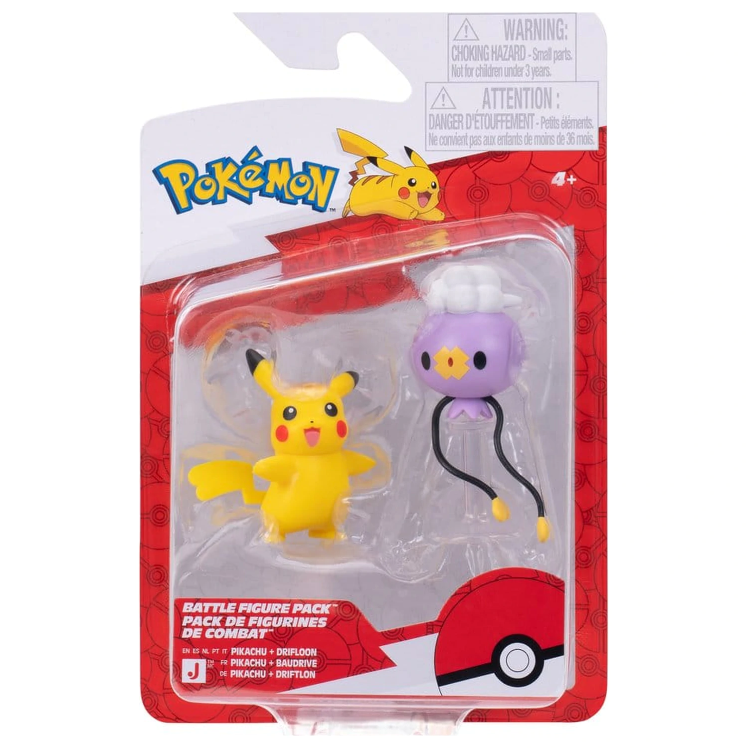 Pokémon Battle figura 2-paket Drifloon in Pikachu fotografija izdelka