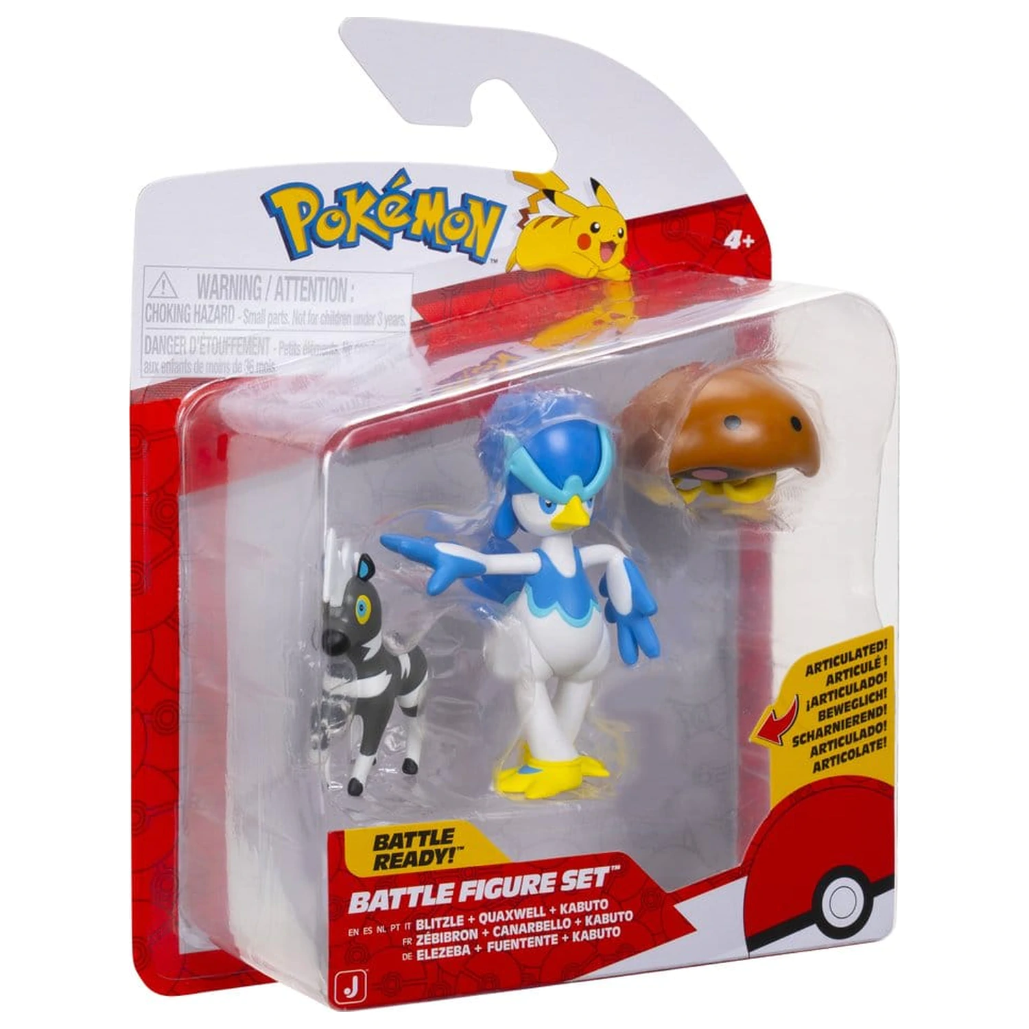 Pokémon bojna figura 3-paket Blitzle, Kabuto & Quaxwell fotografija izdelka