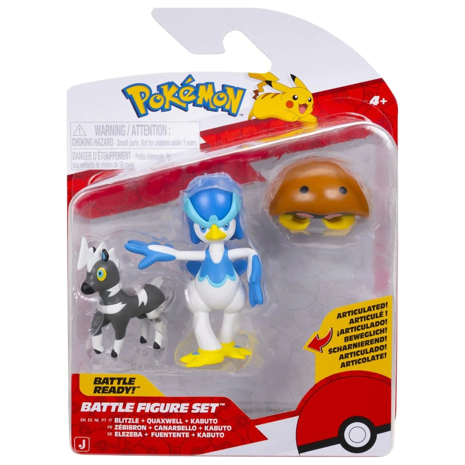 Pokémon bojna figura 3-paket Blitzle, Kabuto & Quaxwell fotografija izdelka