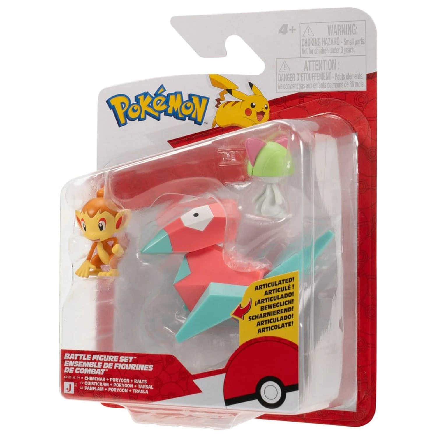Pokémon Battle Figure Set Akcijske figurice Chimchar, Ralts & Porygon (3 kosi v pakiranju) fotografija izdelka
