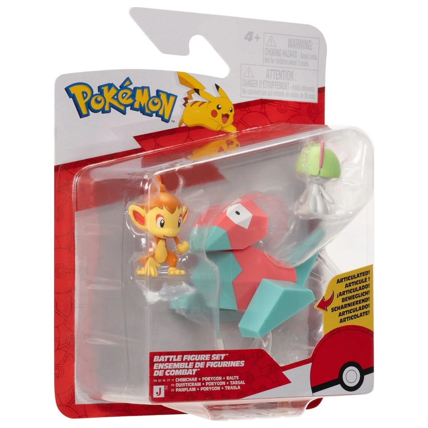 Pokémon Battle Figure Set Akcijske figurice Chimchar, Ralts & Porygon (3 kosi v pakiranju) fotografija izdelka