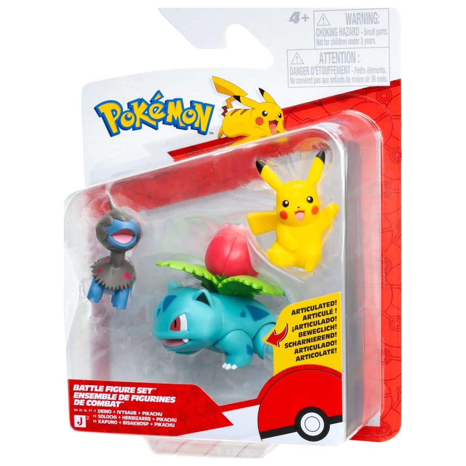 Pokémon Battle Figure Set Akcijske figure Pikachu, Deino & Ivysaur (3-kosov) fotografija izdelka