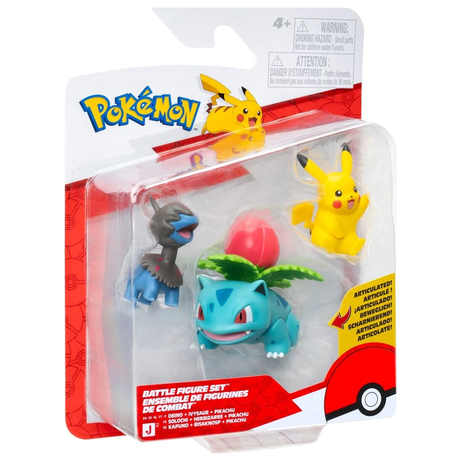Pokémon Battle Figure Set Akcijske figure Pikachu, Deino & Ivysaur (3-kosov) fotografija izdelka