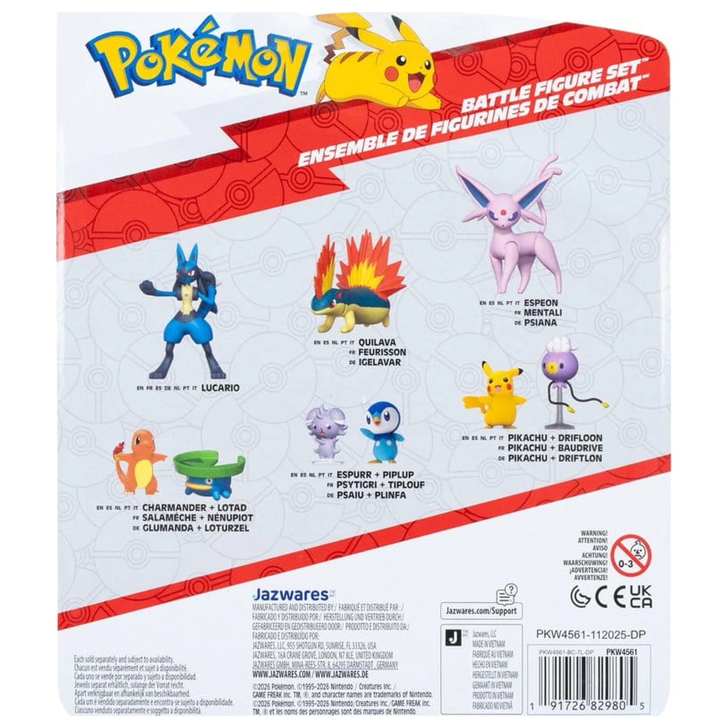 Pokémon Battle Figure Set Akcijske figure Pikachu, Deino & Ivysaur (3-kosov) fotografija izdelka