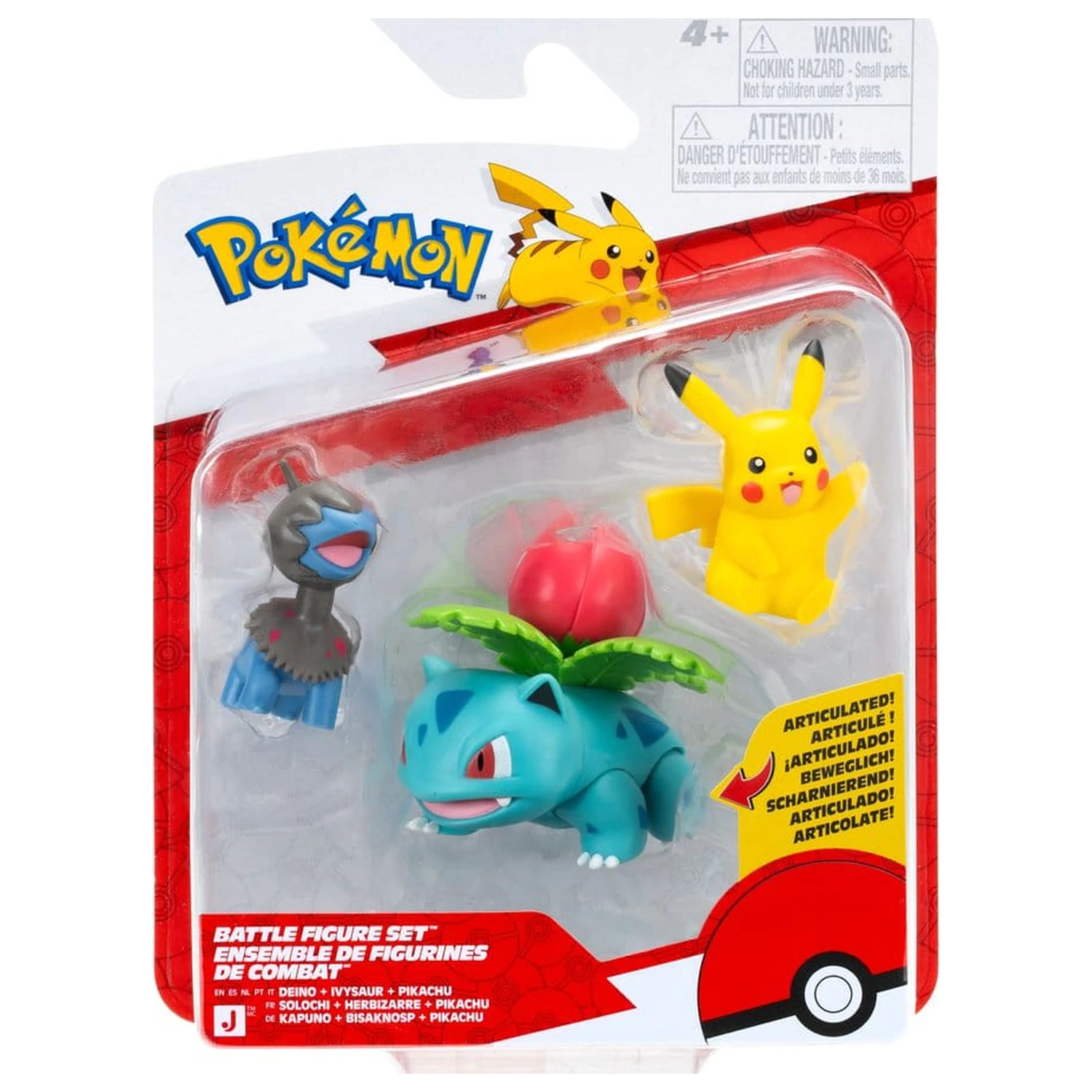 Pokémon Battle Figure Set Akcijske figure Pikachu, Deino & Ivysaur (3-kosov) fotografija izdelka