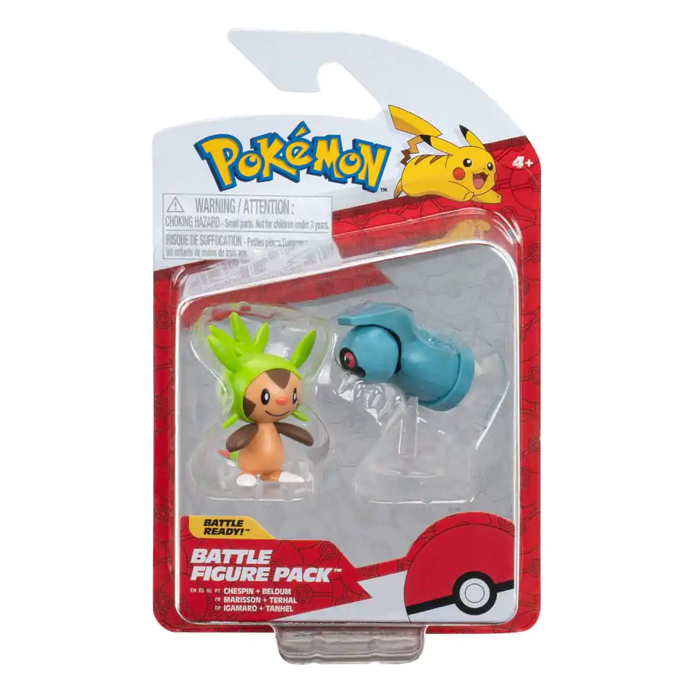 Pokémon Battle Figure First Partner Set Figura Set 2-Pack Chespin, Beldum 5 cm fotografija izdelka