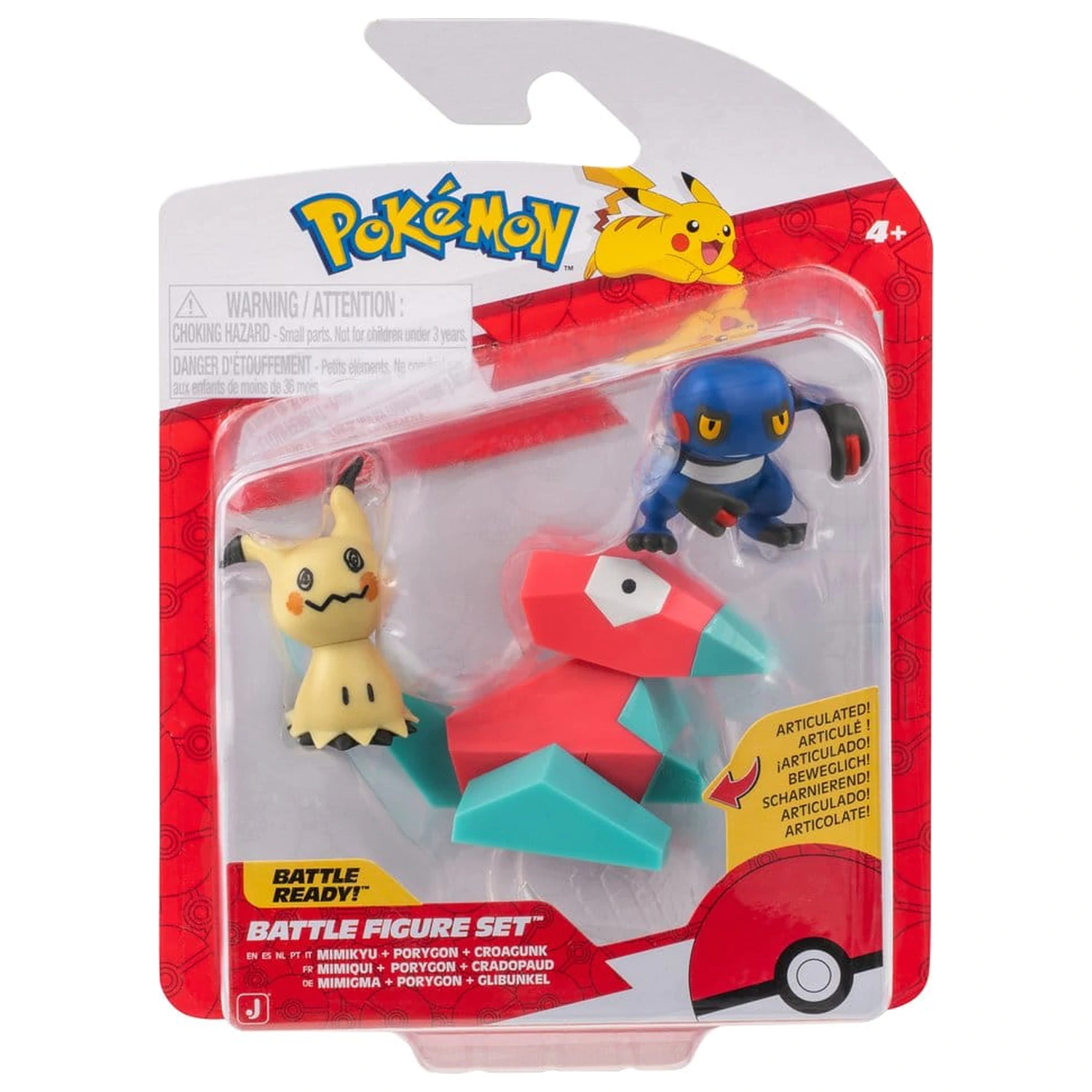 Pokémon Bojna figura 3-paket Mimikyu, Porygon & Croagunk fotografija izdelka