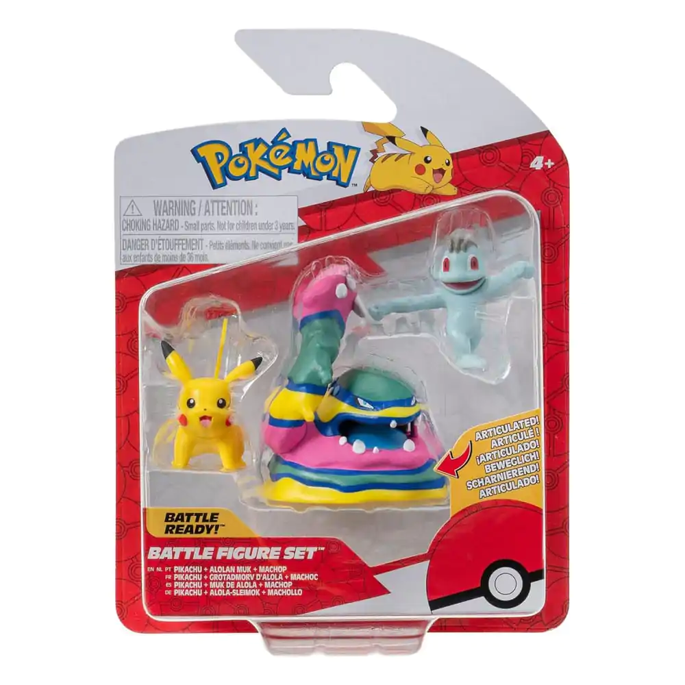 Pokémon Battle Figure Set 3-Pack Machop, Pikachu #1, Alolan Muk 5 cm (Komplet figuric za boj, 3 kosi) fotografija izdelka