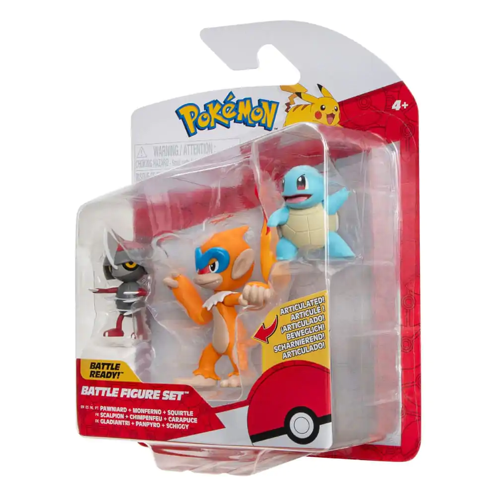 Pokémon Komplet figuric za bitko 3-Pack Pawniard, Squirtle #1, Monferno 5 cm fotografija izdelka