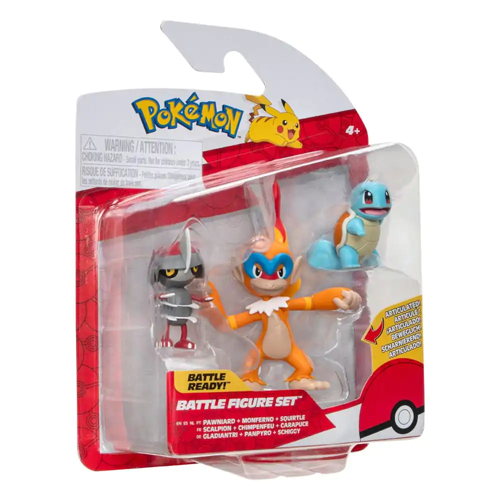 Pokémon Komplet figuric za bitko 3-Pack Pawniard, Squirtle #1, Monferno 5 cm fotografija izdelka