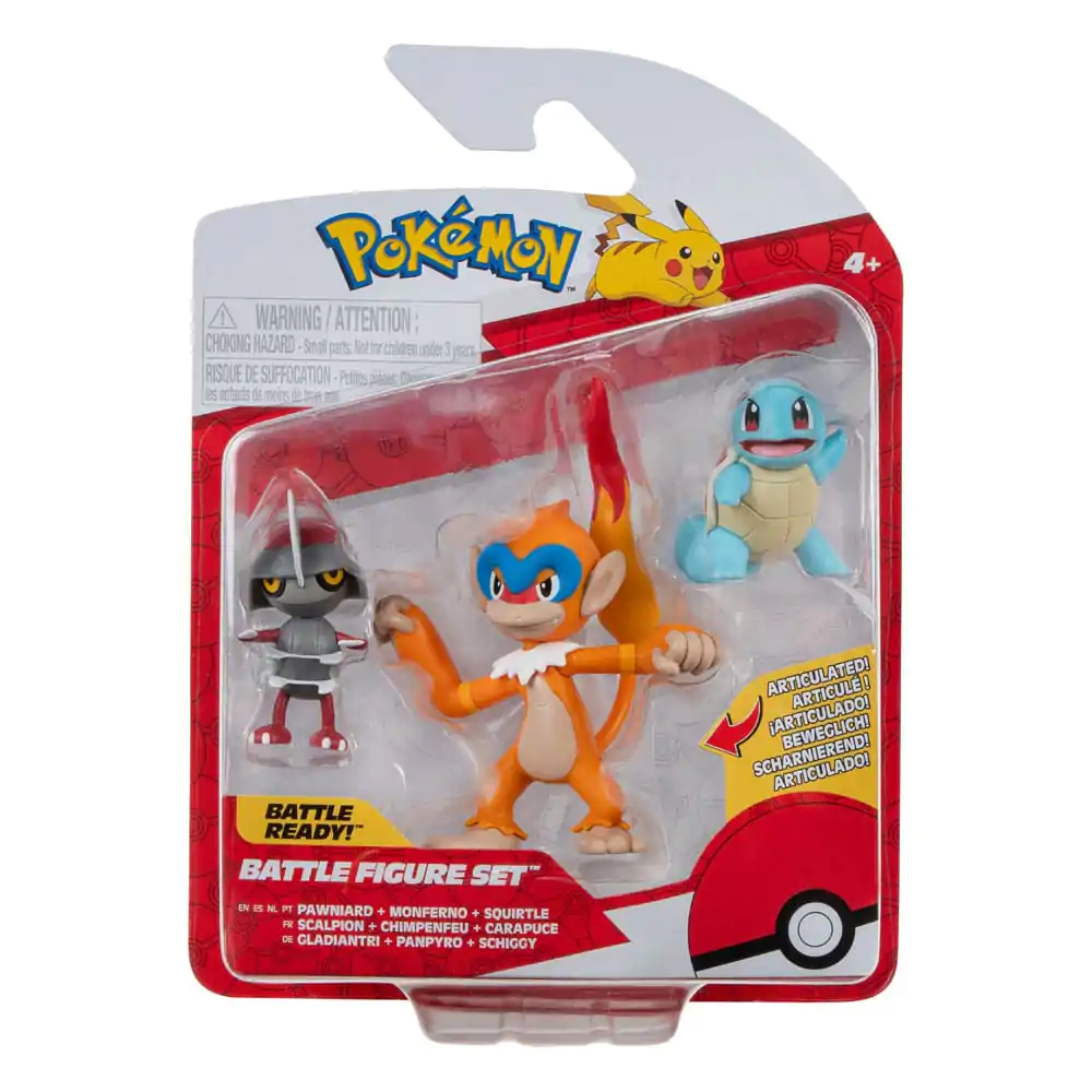 Pokémon Komplet figuric za bitko 3-Pack Pawniard, Squirtle #1, Monferno 5 cm fotografija izdelka