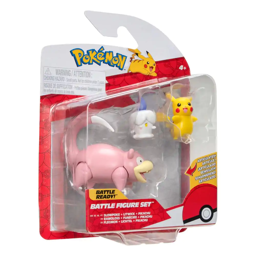 Pokémon Bojna Figura Set 3-Paket Pikachu (Ženska), Litwick, Slowpoke 5 cm fotografija izdelka