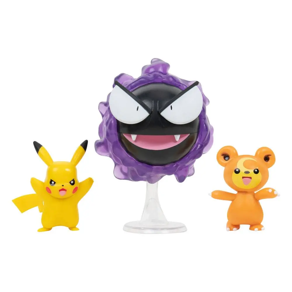 Pokémon Battle Figure 3-Pack Teddiursa, Pikachu #9, Gastly 5 cm fotografija izdelka