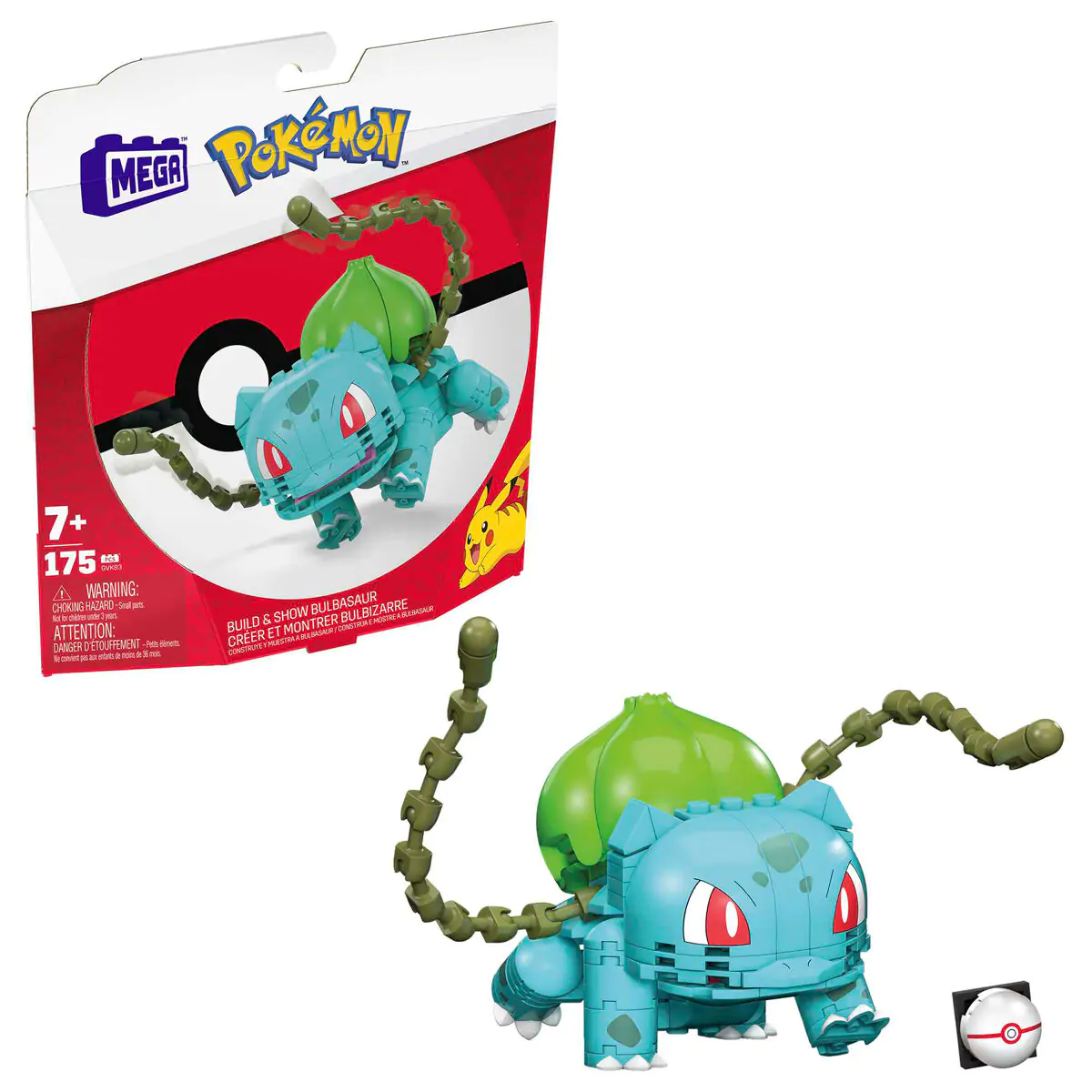 Pokémon Mega Construx Wonder Builders komplet za sestavljanje Bulbasaur 10 cm fotografija izdelka