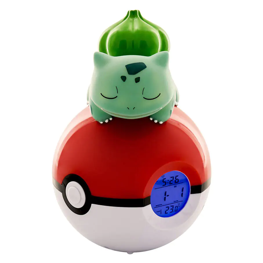 Pokémon budilka Pokeball z lučko Bulbasaur 18 cm fotografija izdelka