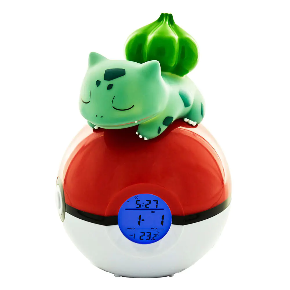 Pokémon budilka Pokeball z lučko Bulbasaur 18 cm fotografija izdelka